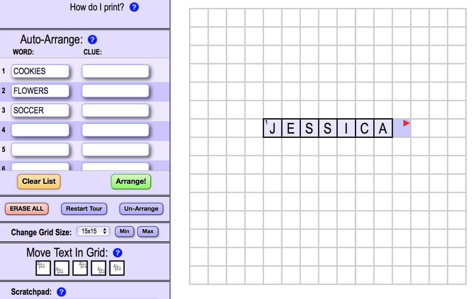 crossword family name generator